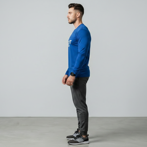 Camiseta de Manga Larga Ajustada para Hombre, Color Negro, 94% Algodón, 6% Elastano, Corte Ajustado, Cuello Redondo - Product Image 6