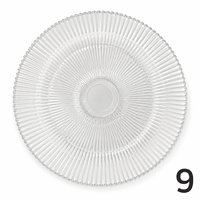 Assiettes de présentation en verre transparentes de 13 pouces pour mariage, décoration de table, vaisselle de banquet et de fête - Vente en gros