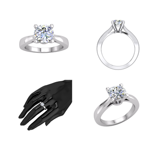 Divya Creations - Anillo de Plata 925 con Diamante Cultivado en Laboratorio para Mujer, Chapado en Rodio, Color E, Lujo, 1.02 ct, Certificado IGI, Corte Brillante, Único - Product Image 3