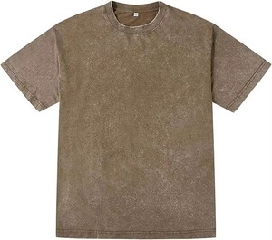 T-shirts pour hommes en polyester/coton 350 GSM, col épais côtelé de haute qualité, col rond, coupe ample, respirant, personnalisable sur le devant - Product Image 4