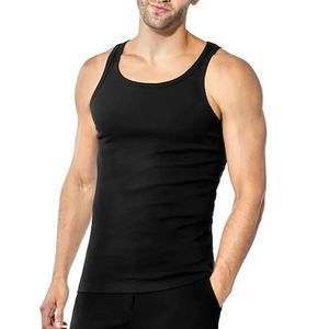 Wholesale <b>Men</b> Cotton <b>Singlet</b> Gym Muscle Tank Tops <b>Men</b> High Quality Blue Cotton Polyester Mix <b>Men</b> Sleeveless Tank Top - Product Image 2