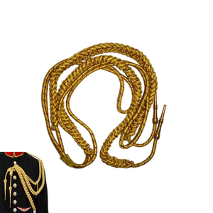 <b>Silver</b> Black Uniform Aiguillette <b>Silver</b> <b>Wire</b> Cord British Aiguillette Gold Braided Metallic Cord With Brass - Product Image 4