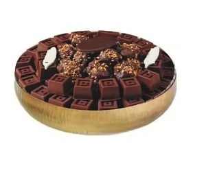 Bol à chocolat arabe en laiton doré de qualité supérieure, plat de service rond en métal brossé pour bonbons et chocolats - Product Image 1