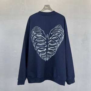 Sweat-shirt unisexe personnalisé en coton 100% pour l'hiver, coupe oversize, col rond, broderie machine, style streetwear, pull uni - Product Image 5