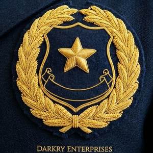 Handmade Gold Bullion Wire Embroidered Crown Wreath Patch <b>Maroon</b> Velvet Circular Insignia Bespoke Custom Service for Uniforms - Product Image 4