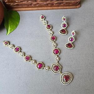 Victorian <b>Ruby</b> Diamond Fine Jewelry <b>Necklace</b> - Product Image 2
