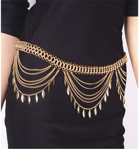 European Punk Leisure Beach YOGA <strong>Dancing</strong> Wome's Leaves Tassels Sexy <strong>Waist</strong> <strong>Chain</strong> Gold Body Jewelry <strong>Belly</strong> <strong>Chains</strong> - Product Image 3