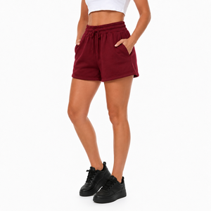 Shorts d'hiver pour femmes de haute qualité, taille élastique, cordon de serrage, poches latérales, shorts en molleton décontractés, vêtements de détente pour femmes, shorts d'hiver - Product Image 5