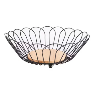 Cesta de Frutas de Lujo para Encimera, Elegante Cesta de Madera y Alambre Recubierto de Cobre, Cesta Decorativa para Almacenamiento en la Cocina, para Pan - Product Image 5
