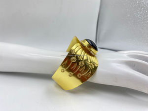 Lujo hecho a mano 18K chapado en oro latón moda brazalete estilo clásico fiesta o regalo de boda con piedras preciosas para mujer - Product Image 2