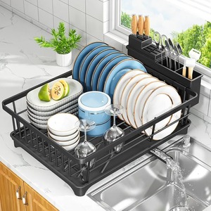 Vintage Three Tier Metal Storage <b>Rack</b> Standing Dish Organizer with Handle for Kitchen Tableware Decorative Black <b>Plate</b> <b>Rack</b> - Product Image 5