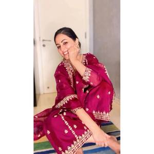 Designer Polyester Salwar Kameez-Party Wear Top Bottom <b>and</b> Dupatta-XL Size - Product Image 5