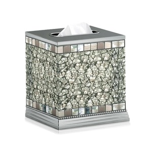 Modern Woven Tissue Box Cover Dark Brown Square Design for Home Decor Convenient Storage - Product Image 4