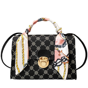 Bolso de hombro tipo mensajero para mujer, moderno, cuadrado, con una sola correa, forro de poliéster, cierre de cremallera, cadena con letras y diseño de rombos, 1L - Product Image 5