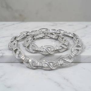 VVS Moissanite Diamond S925 <b>Iced</b> <b>Out</b> Necklace Link <b>Chain</b> Jewelry Necklace For Men Available for sale - Product Image 4