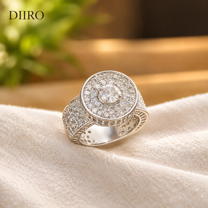 925 Sterling Silver Statement Moissanite <b>Ring</b> Round Brilliant Diamond <b>Iced</b> Out Engagement Men's Wedding Plated Gold <b>Ring</b> - Product Image 6