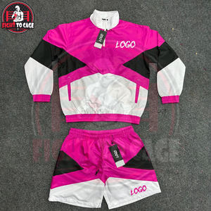 Ensemble de vêtements de sport urbains gris color-block, nouvelle collection, qualité supérieure, demi-zip, streetwear léger et confortable - Product Image 5