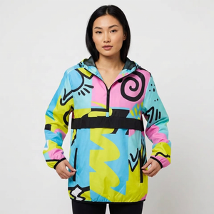 ROLEIN Chaqueta de Forro Polar con Capucha y Media Cremallera, Estampado Abstracto Colorido, Ecológica, Unisex, para Invierno - Product Image 6