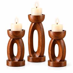 Set of 3 Hammered <b>Brass</b> Metal Candle <b>Holders</b> Pillar <b>Candlestick</b> Stand Tabletop Centerpiece Wholesale Luxury Event Candle Stand - Product Image 5