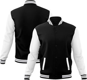 High Quality Men's Varsity Jackets Thin <b>Stand</b> Collar Light <b>Weight</b> Winter Wool Body Leather Sleeve Best Design Plain Fabric Front - Product Image 2