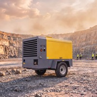 Compresseur d'air à vis diesel portable 16 bars Atlas Copco X-AIR 520-16 pour l'exploitation minière en carrière et le forage de puits d'eau