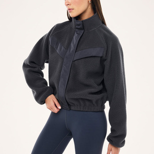 Oversized Women's Stand Collar Sherpa <b>Jacket</b> <b>Warm</b> <b>Fleece</b> Winter Coat Casual Zip Up <b>Jacket</b> OEM Custom Fashion Outerwear Wholesale - Product Image 1