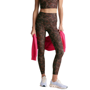 Leggings de yoga de cintura alta para mujer con efecto levanta glúteos, pantalones de gimnasio con cintura elástica, leggings de yoga con patrón liso - Product Image 1