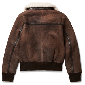 Chaqueta Vintage de piel de oveja para mujer, Cazadora Bomber de Warm-WW2 para invierno - Product Image 5