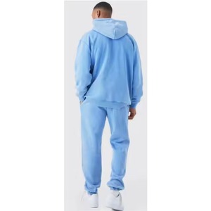 Ensemble de survêtement personnalisé 2025 avec logo, en molleton, 100 % coton, pour homme, style streetwear, avec pantalon évasé et sweat à capuche - Product Image 1