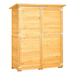 Caseta de Almacenamiento Grande para Exteriores, de Madera, con Techo Impermeable y Estructura Metálica, Puertas Dobles con Cerradura, para Jardín - Product Image 1