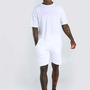 Unisex Casual T Shirt and Shorts <b>Set</b> Short Sleeve Embroidery Logo Two Piece Summer Outfit Cotton Breathable OEM Manufacturer - Product Image 5