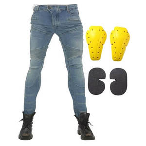 Pantalones de mezclilla personalizados con cremallera al por mayor, pantalones ajustados para motociclistas, pantalones de mezclilla para carreras, pantalones de mezclilla para motociclistas para hombre - Product Image 1