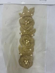 White Beaded Lace <b>Applique</b> Embroidered Mesh Patch Floral Garment Decoration for Wedding Dress DIY Clothing - Product Image 3