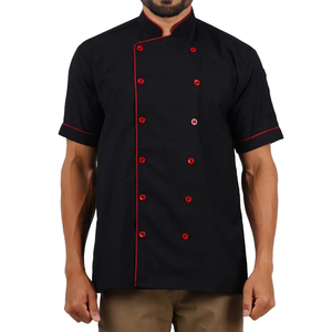 2026 En gros Blouses de chef personnalisables à manches courtes avec impression, uniforme de responsable de restaurant - Product Image 5