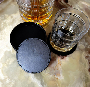 Ensemble de sous-verres en cuir de qualité supérieure, faits à la main, durables, résistants à la chaleur, protection de table, usage domestique GLC-0001 - Product Image 6