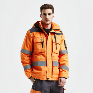 Custom Men High Visibility Safety <b>Jacket</b> Working Safety <b>Jacket</b> <b>Workers</b> High Quality Zipper <b>Jackets</b> Safety Chest Pockets - Product Image 4