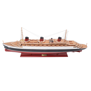 Maquette de grand navire de croisière SS Normandie en bois écologique peinte à la main, ornement de collection maritime pour table - Product Image 2