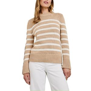 Vêtements pour femmes, vêtements d'hiver épais, haut à rayures, pull à manches longues en tricot, fabriqué au Bangladesh - Product Image 4
