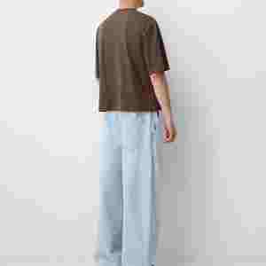 Heavyweight Cropped <b>Box</b> Fit Tshirt Oversized Heavy Weight <b>Drop</b> Shoulder T Shirt Mock Neck Cotton Boxy Fit T-shirt - Product Image 6