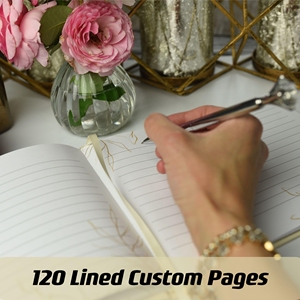 Cubierta personalizable de lino y páginas Libro de visitas perfecto para bodas, despedidas de soltera, Baby Shower - Product Image 4