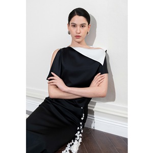 High Fashion Blouse Women <b>Tops</b> Elegant NAYAN SILK-SATIN <b>TOP</b> MISSION SATIN Spring Season Short Sleeve Women's Blouses & Shirt - Product Image 6