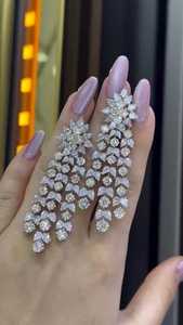 16.00 CTW Lab Grown <b>Diamond</b> Pear Cut <b>Dangle</b> <b>Earrings</b> | 14K Gold IGI Certified - Product Image 3