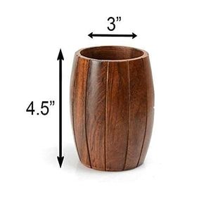 Handmade Wooden Barrel Pen Holder <b>Desk</b> Organizer <b>Rustic</b> <b>Office</b> Supply Holder Wooden Pencil Cup for Home <b>Office</b> Study Table - Product Image 6