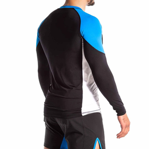 <b>Men</b> Color Blocked Rash Guard Full Sleeve <b>Compression</b> <b>Shirt</b> Quick Dry 100% Polyester UPF50+ 140g Sport Top - Product Image 2