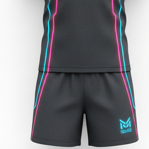 Tenue de rugby professionnelle personnalisée avec nom et numéro d'équipe, impression par sublimation, tissu résistant, ensemble maillot et short de rugby - Product Image 2