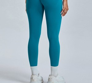 Leggings de sport décontractés à taille haute pour femmes, extensibles, pour le yoga, la gym, 100% coton, respirants, tricotés de manière durable - Product Image 2