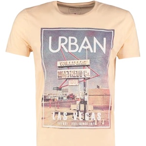 Camiseta con estampado DTG personalizado de manga corta con cuello redondo para hombre, camisetas informales de punto Vintage transpirables de calle alta de algodón 100% - Product Image 3