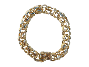 Pulsera de cadena con eslabones circulares de aleación de zinc chapada en oro sólido de 14K/24K para hombre, estilo vintage, joyería de moda. - Product Image 1