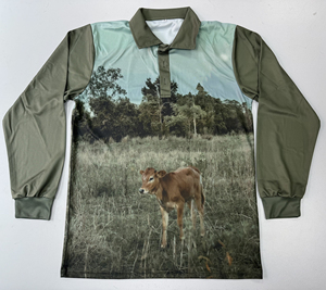 Polo à manches longues pour homme avec impression photo de paysage désertique, coupe classique, tissu tissé décontracté - Product Image 4