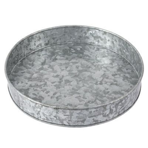 Juego de 2 bandejas rectangulares decorativas de metal galvanizado estilo rústico con asas de hierro negro para decoración del hogar y la cocina - Product Image 3